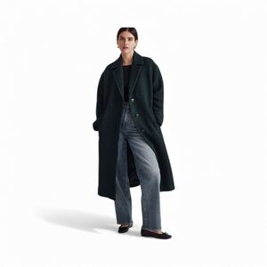 Madewell The Alonzo Coat in Bouclé NN385 Size XXS Green Italian Wool Long Coat